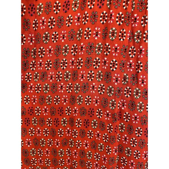 Maeve Anthropologie Red Daisy Midi Shirtdress Size 8 Belted Buttons Christmas - Picture 14 of 16